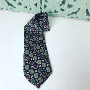 Oscar de la Renta 100% Silk navy blue Tie Vintage